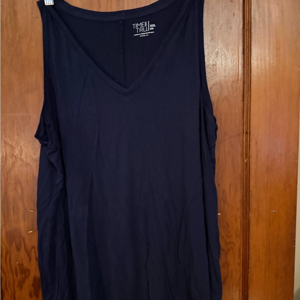 Time and Tru Women's Dark Blue Sleeveless Top